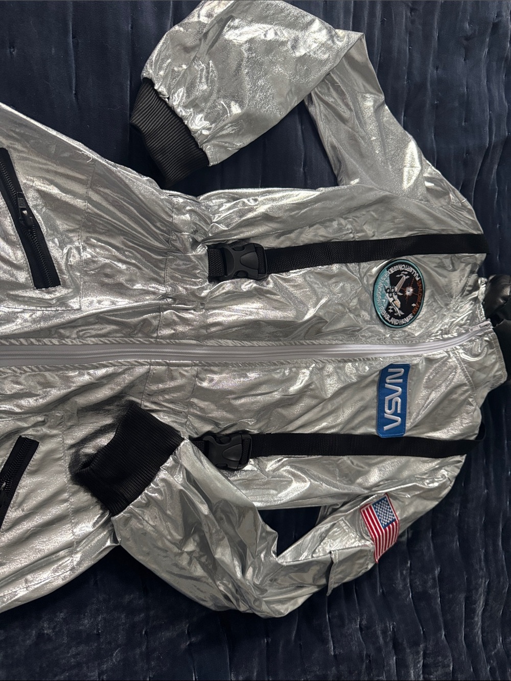 Women’s astronaut costume silver metallic XS